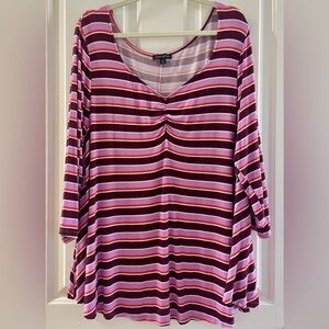 Lane Bryant  Striped V-Neck Women's Top
18/20
